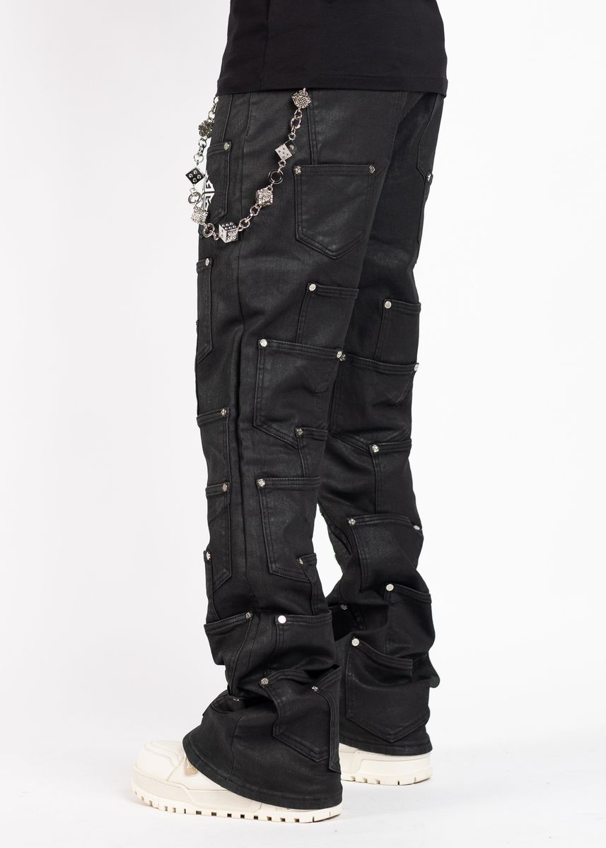 Obsidian Black Dice Flared Denim (ft) Soltanto Japan