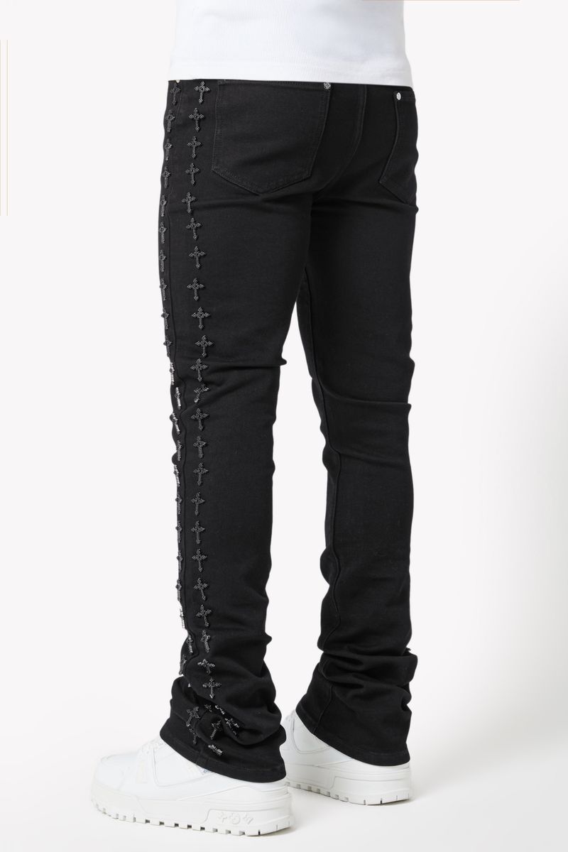 All Black Crosses Embellished Denim (ft) Soltanto Japan