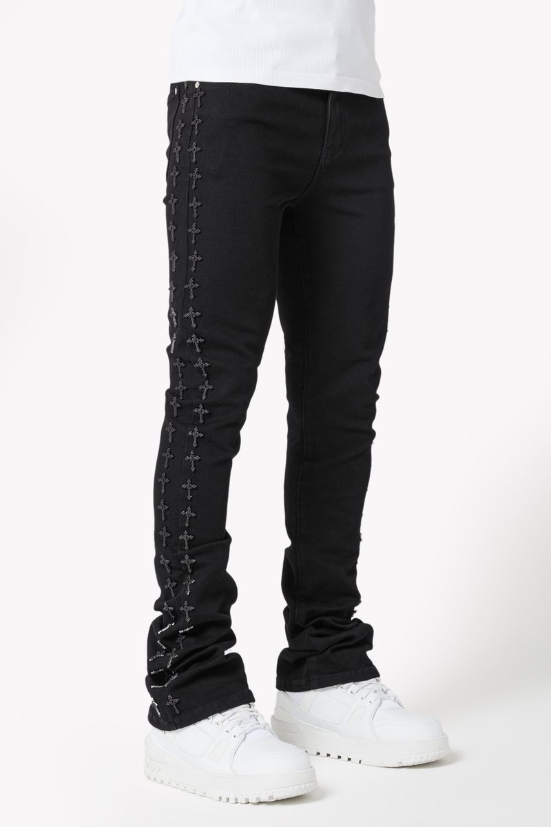 All Black Crosses Embellished Denim (ft) Soltanto Japan