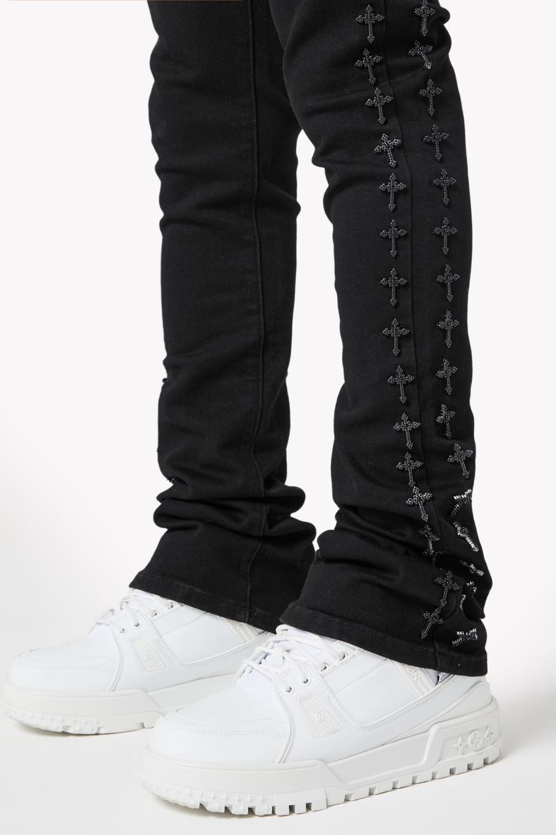 All Black Crosses Embellished Denim (ft) Soltanto Japan