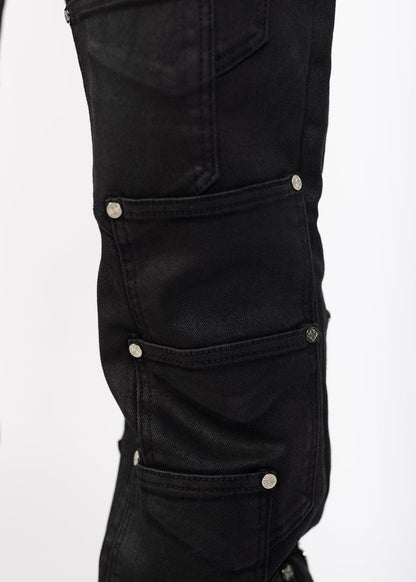 Obsidian Black Dice Flared Denim (ft) Soltanto Japan