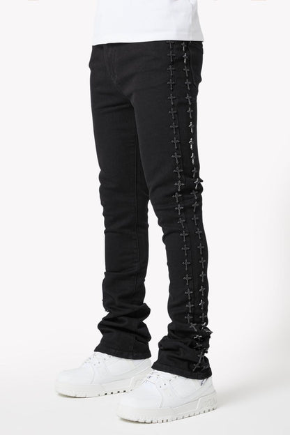 All Black Crosses Embellished Denim (ft) Soltanto Japan