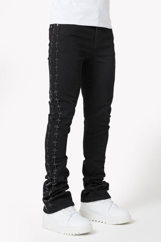 All Black Crosses Embellished Denim (ft) Soltanto Japan