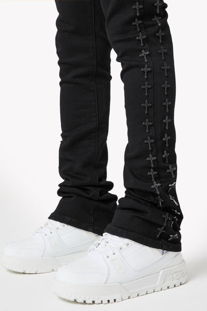All Black Crosses Embellished Denim (ft) Soltanto Japan