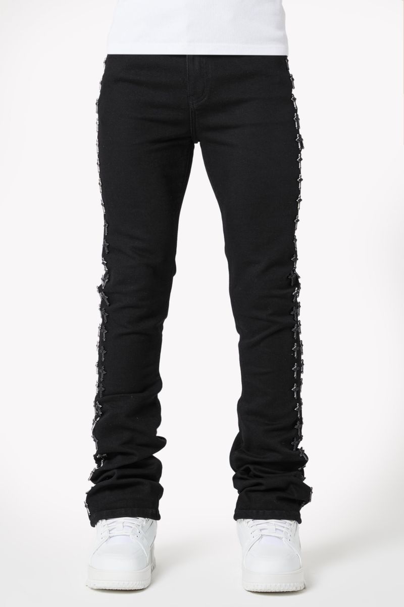 All Black Crosses Embellished Denim (ft) Soltanto Japan