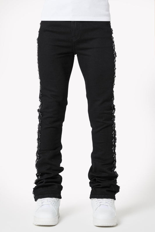 All Black Crosses Embellished Denim (ft) Soltanto Japan