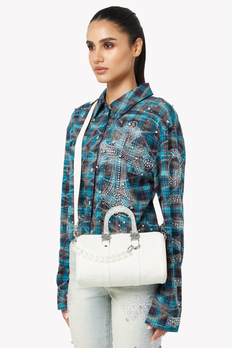 Soltanto Japan (ft ) Pearl White Mini Duffle Bag