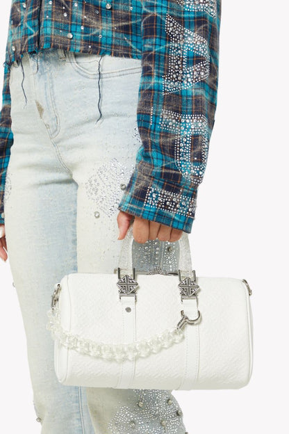 Soltanto Japan (ft ) Pearl White Mini Duffle Bag
