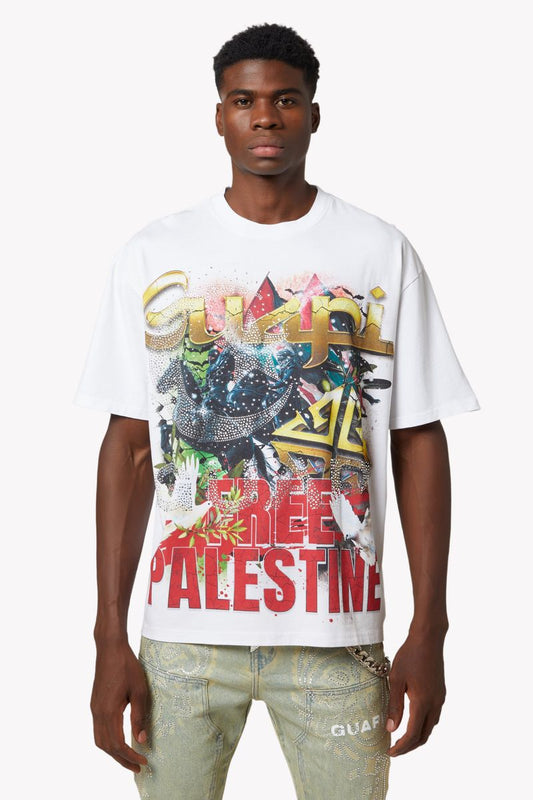 White Free Palestine Tee x Soltanto Japan